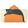 thumbnail image 5 of Yayeee Kids Hooded Towels Toddler Soft Absorbent Beach Bathing Wrap 50" x 23.5", Black Cat Orange Ball, 5 of 5