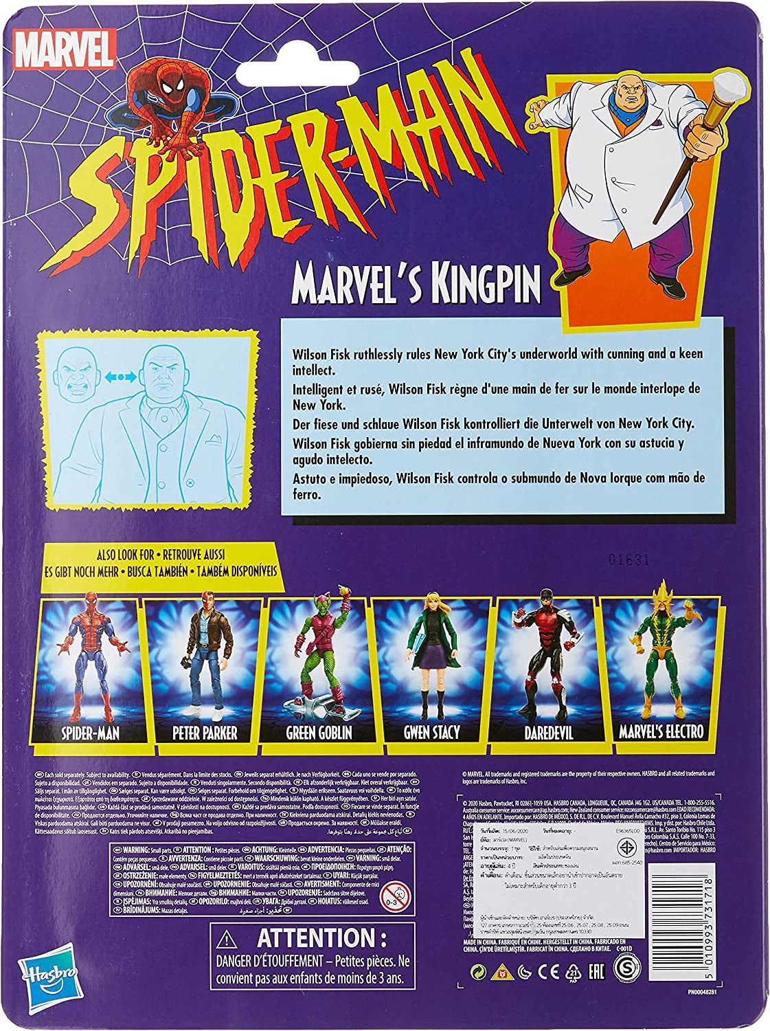 Hasbro Spider-Man Retro Marvel Legends Kingpin Action Figure Set, 3 Pieces