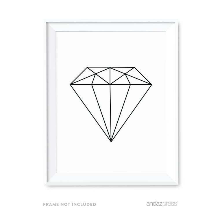 last Kurve Høre fra Diamond Geometric Shapes Origami Wall Art Black White Minimalist Print -  Walmart.com
