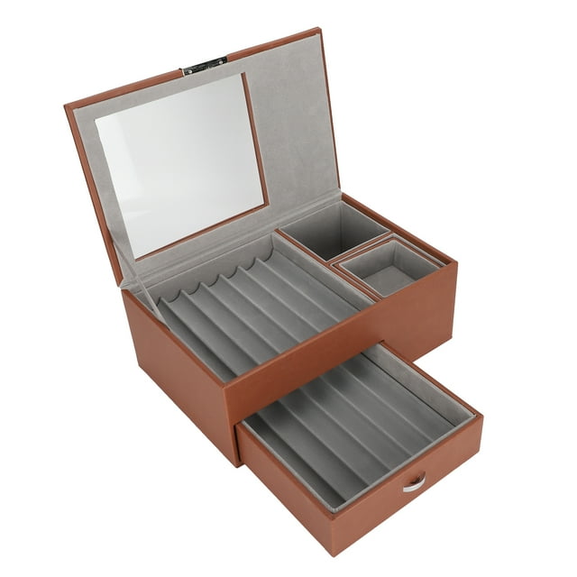 Étui de Rangement pour Stylo-Plume Double Couche, Organisateur de Collection de Stylos en Cuir PU avec Design Transparent, Grande Capacité pour Stylos, Papeterie, Encre, Cadeaux, Père, Fils, Collègue, Ami