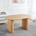 thumbnail image 3 of Expandable Round Oak MDF Tabletop - Versatile Dining Table for Home Kitchen & Dining Room, 3 of 9