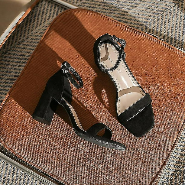 Beileda Nude Black Silver Heels For Women Chunky Heels For Women Strappy Sandals Chunky Pumps Low Heels Open Toe Block Heels For Daily Wear Wedding