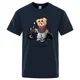 thumbnail image 3 of Camiseta con estampado de motociclista para hombre, estilo callejero, holgada, informal, de manga corta, de algodón, transpirable, para verano, 3 of 5