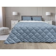thumbnail image 1 of Heart Comforter & Sham Bedding Set, Repetitive Abstract Simplicity Pattern with Vintage Bar Shapes Lattice Design, 3 pcs Duvet Set Microfiber Filling Quilt, 5 Sizes, Pale Blue White, by Ambesonne, 1 of 4