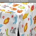 thumbnail image 4 of Cartoon Dog Crate Cover, Various Animals with Their Letters Alphabet Back to Theme, Easy to Use Pet Kennel Cover Small Dogs Puppies Kittens, 7 Sizes, White Pale Taupe and Orange, by Ambesonne, 4 of 6