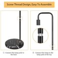 thumbnail image 3 of Minimalist Metal Industrial Standing Lamp with Marble Base, Black, 3 of 10