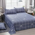 thumbnail image 7 of AUQ 4 Piece Queen Comforter Set,Plaid Bedding Comforter Set Black and White Grid Geometric Quilt Set Soft Lightweight Down Alternative Bed Set (Blue), 7 of 7