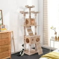 thumbnail image 2 of Coziwow 67" Cat Tree Kitty Play House Tower Condo Bed Scratch Post Toy Balls, Beige, 2 of 10