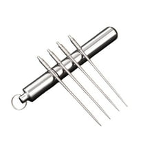 Titanium Alloy Portable 4-Pack Toothpick And Fruit Fork Set, With Aluminum Storage Tube And Multi-Functional Design, For Daily Use Home Meals Picnics Camping