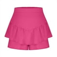 thumbnail image 6 of vigerkar Flowy Shorts for Women Ruffle Skorts High Waisted Pleated Mini Skirts Teen Gilrs Running Tennis Skort Summer Shorts 2025 Hot Pink, XXL, 6 of 7