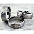 thumbnail image 2 of Tungsten Rings for Men Wedding Bands for Him Womens Wedding Bands for Her 8mm 8mm Silver Hammered Handmade, 2 of 7