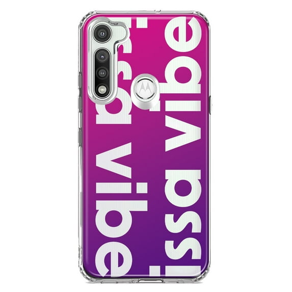 MUNDAZE Motorola Moto G Fast Shockproof Clear Hybrid Protective Phone Case Purple Clear Funny Text Quote Issa Vibe Cover