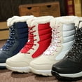 thumbnail image 3 of Axio Warm Faux Fur Lined Women Snow Boot Winter Nonslip Lace Up Shoes Booties, 3 of 7