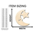 thumbnail image 2 of Unfinished Wood Moon & Star Shape - Craft - up to 46" DIY 5" / 1/8", 2 of 3