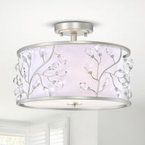 Lala 20 in. 3-Light Indoor Satin Silver Finish Semi-Flush Mount Ceiling Light with Light Kit