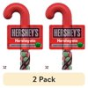 (2 pack) Hershey's Hershey-Ets Candy Coated Milk Chocolate Christmas Candy Stocking Stuffers, Plastic Cane 1.4 oz