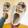 thumbnail image 4 of Flower Women Men Memory Foam Fuzzy Slippers Warm Indoor Outdoor House Shoes, 4 of 9