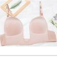 thumbnail image 6 of Low Back Bra for Women Wirefree Lifting Deep U Shaped Plunge Backless Bra with Convertible Clear Straps Sleep Bralette, 6 of 7