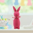 thumbnail image 4 of Easter Flocked Bunnies Figurine with Bow tie, Flocked Easter Bunny Decor, Flocking Rabbit Tabletop Ornament, Easter Bunny for Home Office Spring Centerpieces, Party Supplies Gifts for Friend Red, 4 of 7