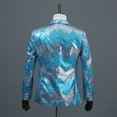 thumbnail image 3 of Mens Lightweight Blazer Qiggri Men's Sequin Performance Ceremonial Dress Party Suit Single Breasted Suit Jacket, 3 of 3