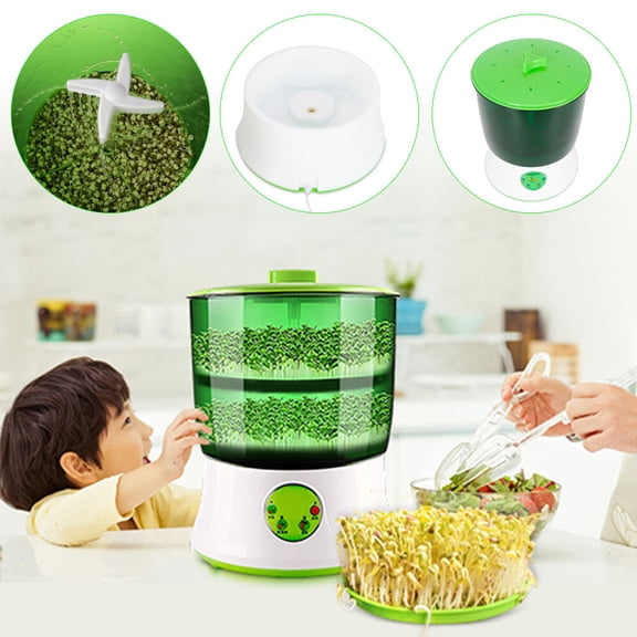 PEAKORA2-Layer Automatic Bean Sprout Maker with PTC Heating for Home Use