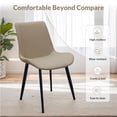 thumbnail image 6 of Aukfa Dining Chairs Set of 4, Upholstered Faux Leather Side Chairs with Metal Legs for Kitchen, Restaurant, Living, Tan, 6 of 8