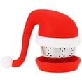 thumbnail image 1 of Infuseur de Théière en Forme de Chapeau de Noël Filtre en Silicone Diffuseur Cadeau - Rouge, 1 of 4