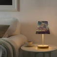 thumbnail image 6 of BZSMCE Table Lamp Creative Purple Crystal Boat Painting Simple Pattern Night Light, 6 of 8