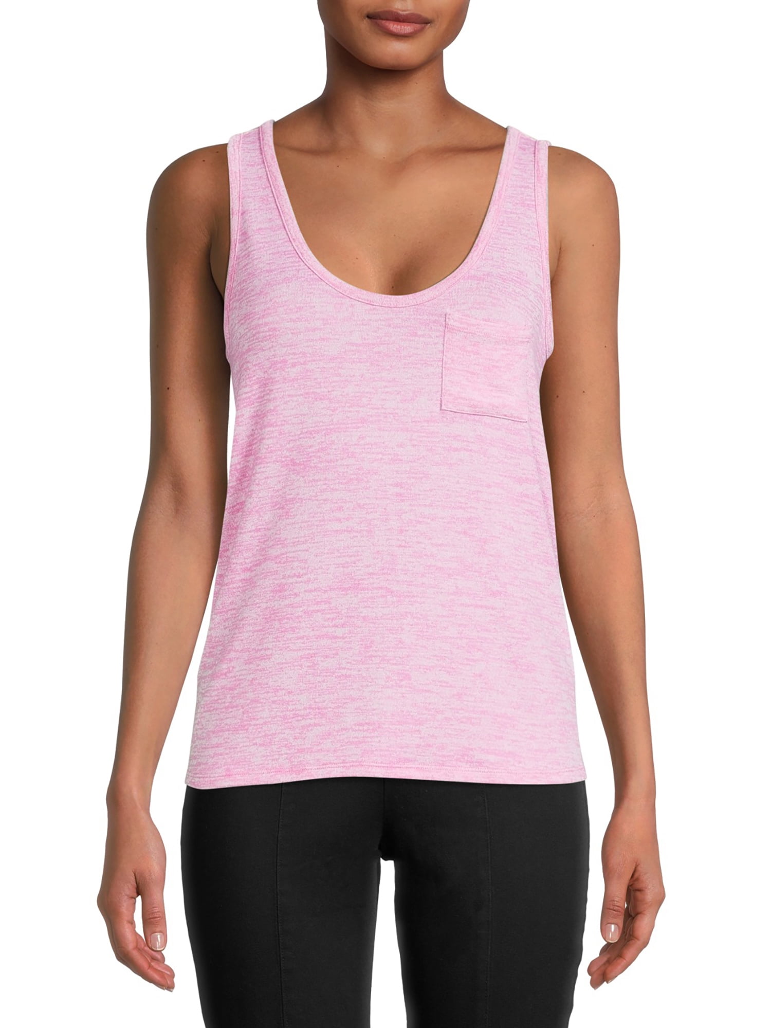 Time and Tru Women's Scoop Neck Relaxed Fit Tank Top