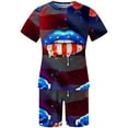 thumbnail image 5 of Summer Savings Clearance Stamzod 4Th Of July Men'S Short Sets Short Sleeve 2 Piece Outfit Casual Track Suits Patchwork Sweatsuits Suitable For Running, 5 of 5