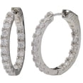 thumbnail image 2 of Believe by Briliance Women's Sterling Silver Cubic Zirconia Hoop Earrings, 2 of 4