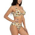 thumbnail image 2 of Rocae Thanksgiving Turkey for Bikini Set for Women Two Piece Sexy High Swimsuits Split Crossover Bikini Large, 2 of 9