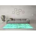 thumbnail image 3 of Ahgly Company Indoor Square Abstract Turquoise Blue Modern Area Rugs, 3' Square, 3 of 4