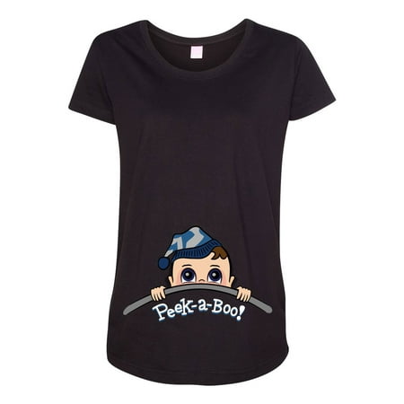 

Baby Boy Peek A Boo Cute Pregnant Expecting Mom Maternity DT T-Shirt Tee