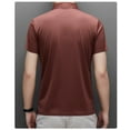 thumbnail image 7 of Men's Summer Polo Neck Ice Silk Casual Plaid T-shirt, 7 of 7