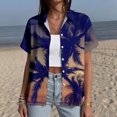 thumbnail image 5 of Yopmin Tropical Shirts for Women Palm Tree Print Summer Tropical Hawaiian Blouse Button Down for Beach Vacation Travel Summer, 5 of 7