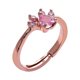 thumbnail image 1 of Anillo Huella en Chapa de Oro Rosa Ajustable y Swarovski Adelsten Huella, 1 of 6