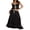 Black, variant on Women's 2 Piece Skirt Outfits Sleeveless Ruffle Trim Camisole Long Tie Up Skirt Set