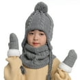 thumbnail image 3 of Chenyin Kids Toddler Hat Scarf Gloves 3PCS Set Padded Scarf Fall Winter Woolen Hat Boys Girls Gloves Warm Outfit 1-6 Years, 3 of 8