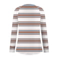 thumbnail image 5 of UTSJKR Long Sleeve Shirts for Women Plus Size Spring Round Neck Thumb Hole Tunics Tops Striped Oversized Blouse Dressy Casual Khaki XL, 5 of 5