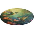 thumbnail image 4 of Flower Hummingbird Washable Round Rug -Circle Area Rugs for Nursery Bedroom, Vintage Non Slip Non Shedding Low Pile Carpet for Living Room Coffee Table Entryway, 4 of 6