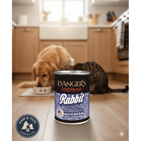 Evanger's Complements Grain Free Rabbit for Dogs & Cats 12.5 oz Grain-Free Topper