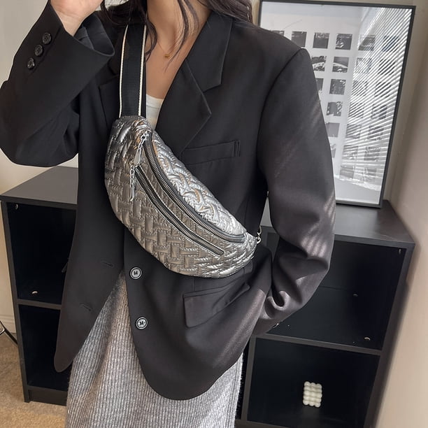 Bolsa De Pecho Bolso cruzados de moda Cremallera Algodón Acolchado Fanny Pack Mujer acolchada para viajes