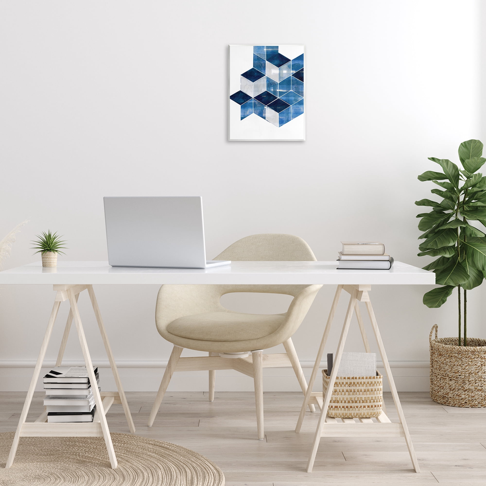 Stupell Industries Stacked Geometric Cubes Abstract Painting Unframed Art Print Wall Art, 11 x 14