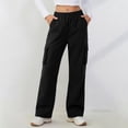 thumbnail image 6 of LIaqionyy Womens Cargo Pants Quick Dry Hiking High Waist Baggy Casual Outdoor Joggers Trousers with Zipper Pockets, 6 of 7