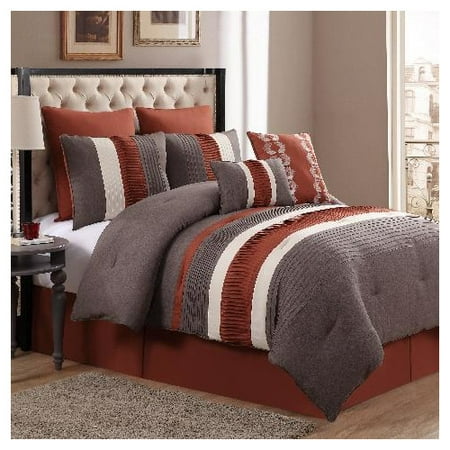 8 Piece Lawrence Comforter Set Spice Grey Queen Walmart Com