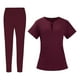 thumbnail image 4 of Uniforme de enfermería para mujer, uniforme elástico con múltiples bolsillos, pantalones profesionales suaves y transpirables, , Rojo, l Hugo Pantalones superiores, 4 of 9