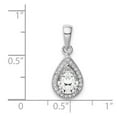 thumbnail image 2 of 925 Sterling Silver Rhodium Plated Cubic Zirconia Pendant Necklace Pendant for Women, 2 of 2