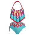 thumbnail image 1 of Tamaño más rizado Cinched Geometría baño tankini Rosegal  Camisetas sin mangas de talla grande, 1 of 5