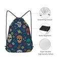 thumbnail image 5 of XMXT Unisex Drawstring Backpack for Women Men, Colorful Skull Patterns Waterproof Gym Bag String Bags for Shopping Sport Travel, m, 5 of 8